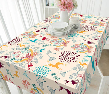 3D Colorful Pattern Deer 23 Tablecloths Tablecloths AJ Creativity Home 
