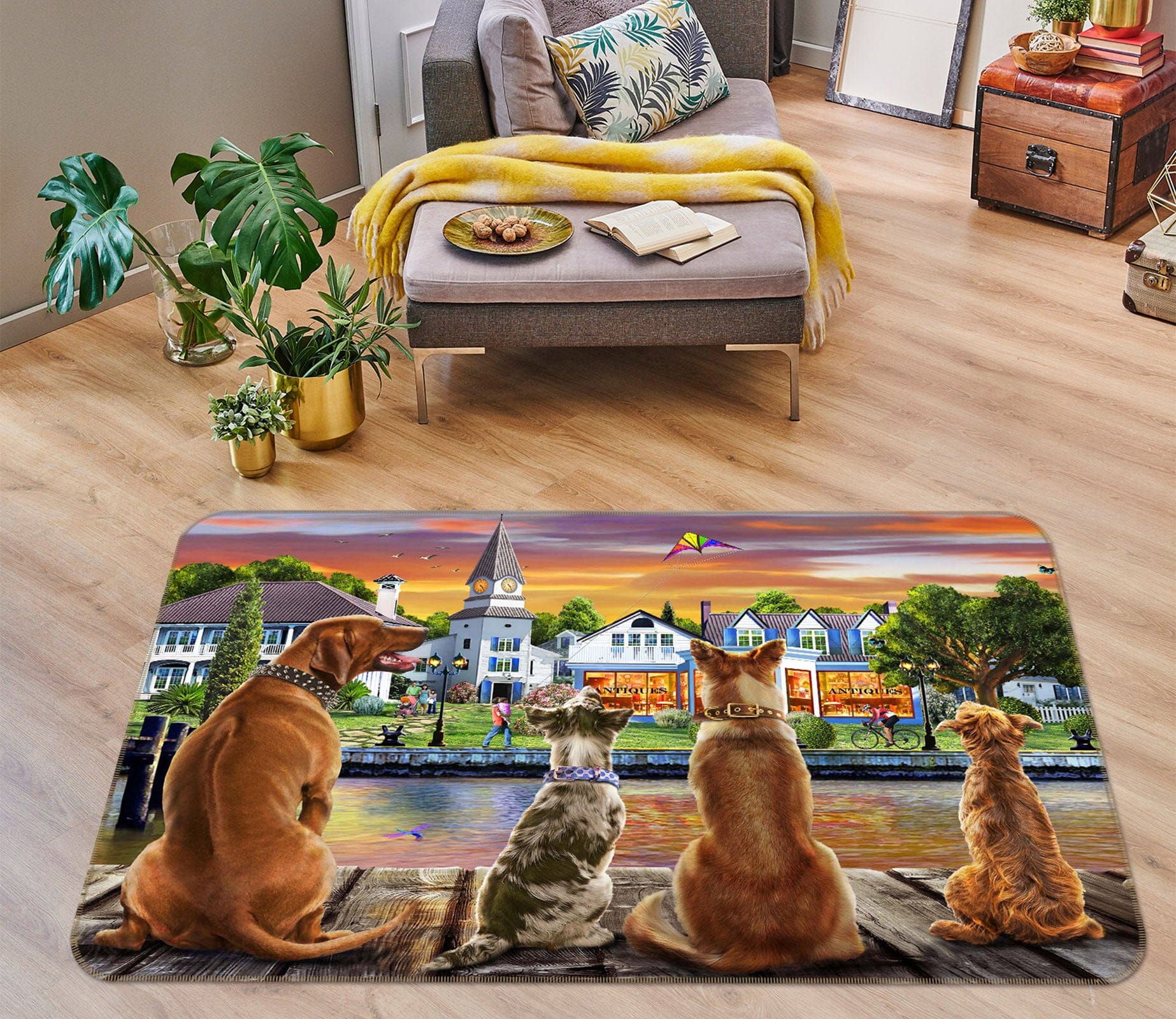 3D Watchdog 1072 Adrian Chesterman Rug Non Slip Rug Mat Mat AJ Creativity Home 