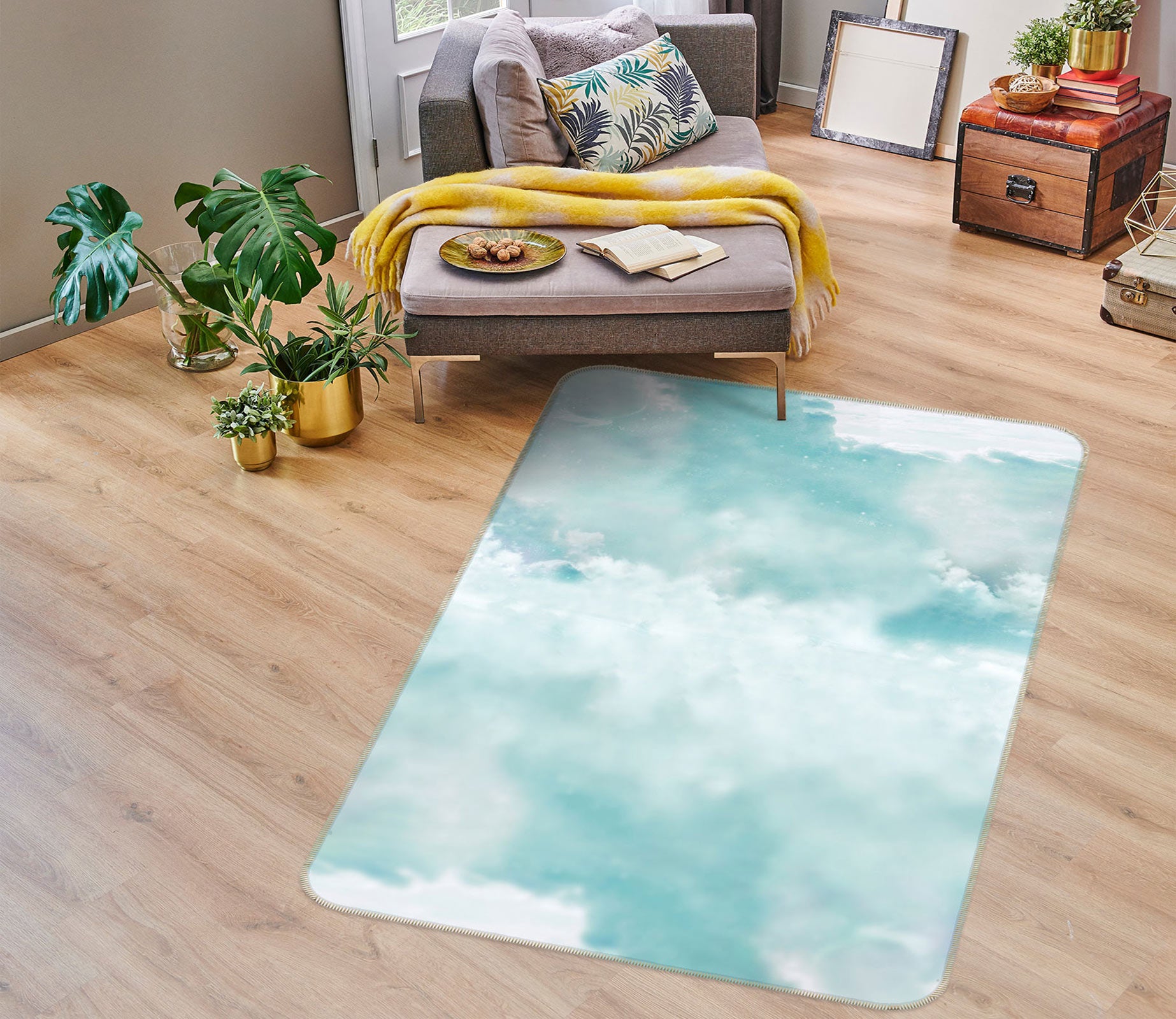 3D Clouds 76098 Non Slip Rug Mat