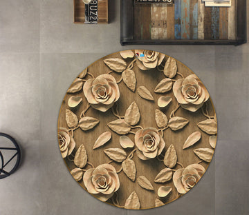 3D Yellow Flowers 879 Round Non Slip Rug Mat Mat AJ Creativity Home 