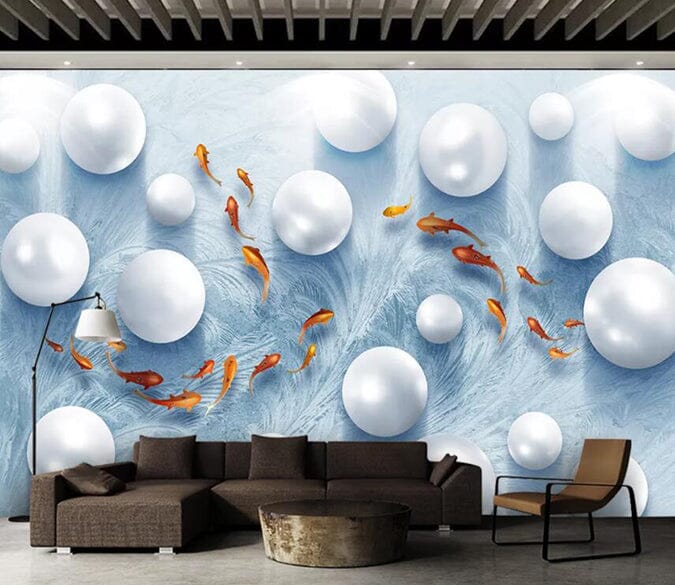 3D Pearl Goldfish 2188 Wall Murals Wallpaper AJ Wallpaper 2 