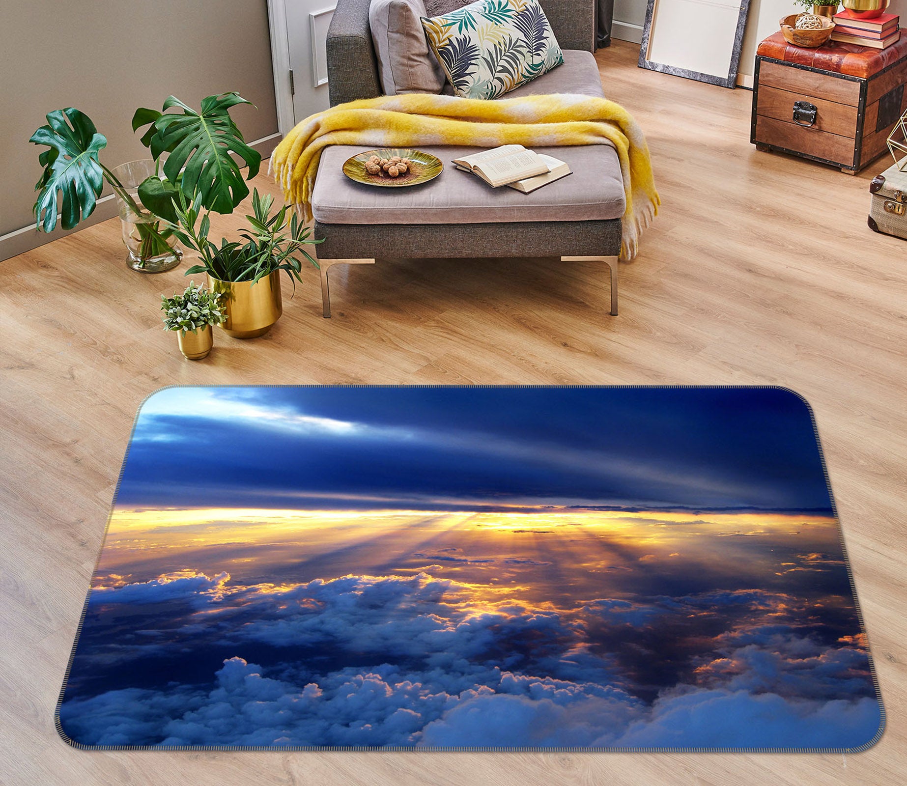 3D Clouds 31175 Non Slip Rug Mat