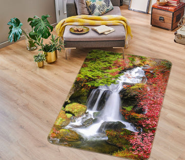 3D Mountain Waterfall 26163 Non Slip Rug Mat