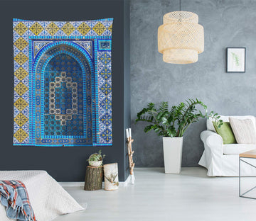 3D Blue Texture Pattern 116185 Assaf Frank Tapestry Hanging Cloth Hang