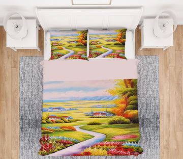 3D Country Road 13064 Bed Pillowcases Quilt