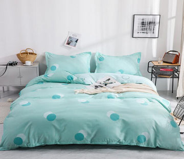 3D Mint Green Wave Dots 12092 Bed Pillowcases Quilt
