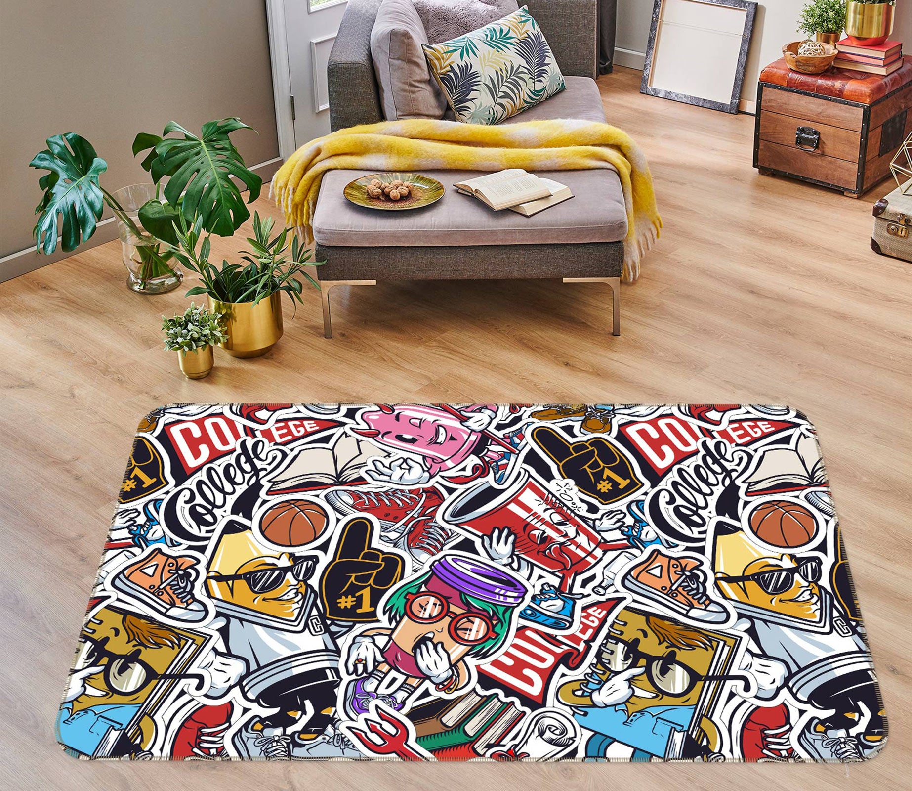 3D Cartoon Pattern 30006 Non Slip Rug Mat