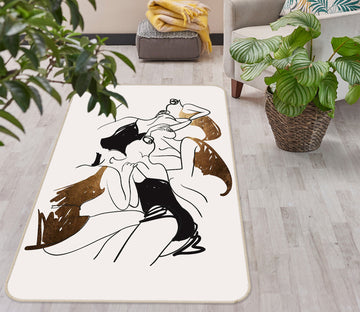 3D Abstract Black 1010 Boris Draschoff Rug Non Slip Rug Mat