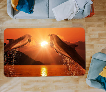 3D Dolphin Jumping 65072 Non Slip Rug Mat