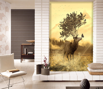 3D Forest Elk 1091 Wall Murals
