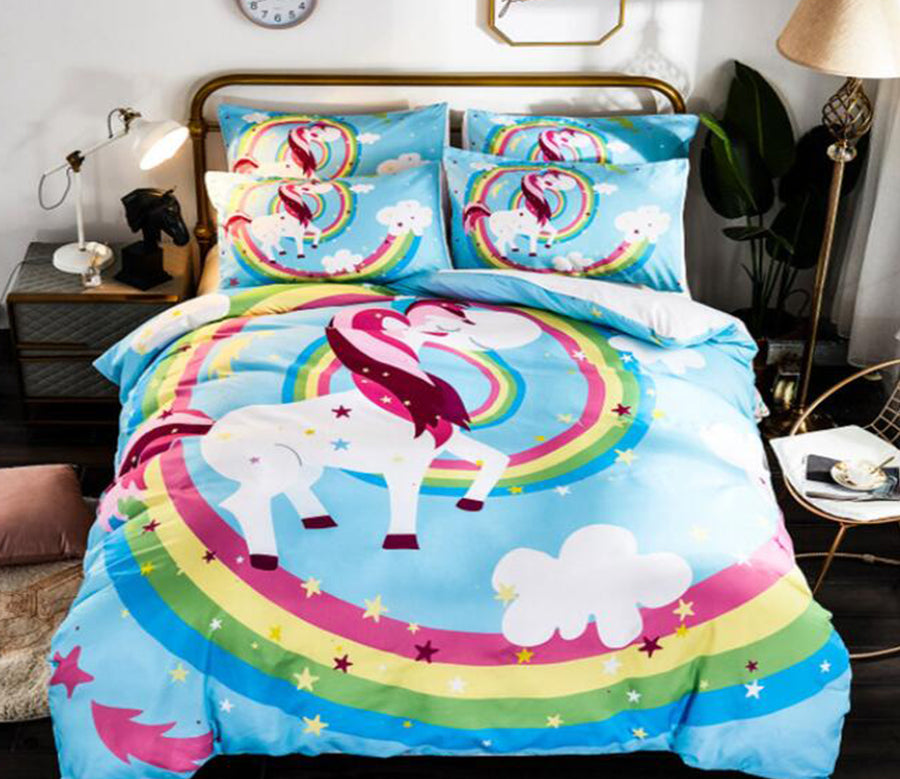 3D Rainbow Clouds 2167 Bed Pillowcases Quilt