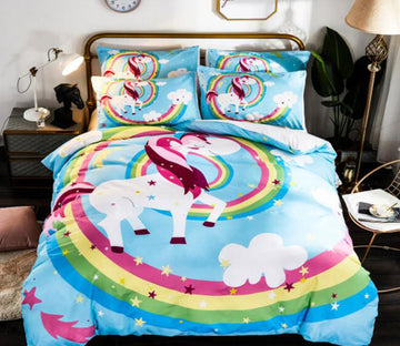 3D Rainbow Clouds 2167 Bed Pillowcases Quilt