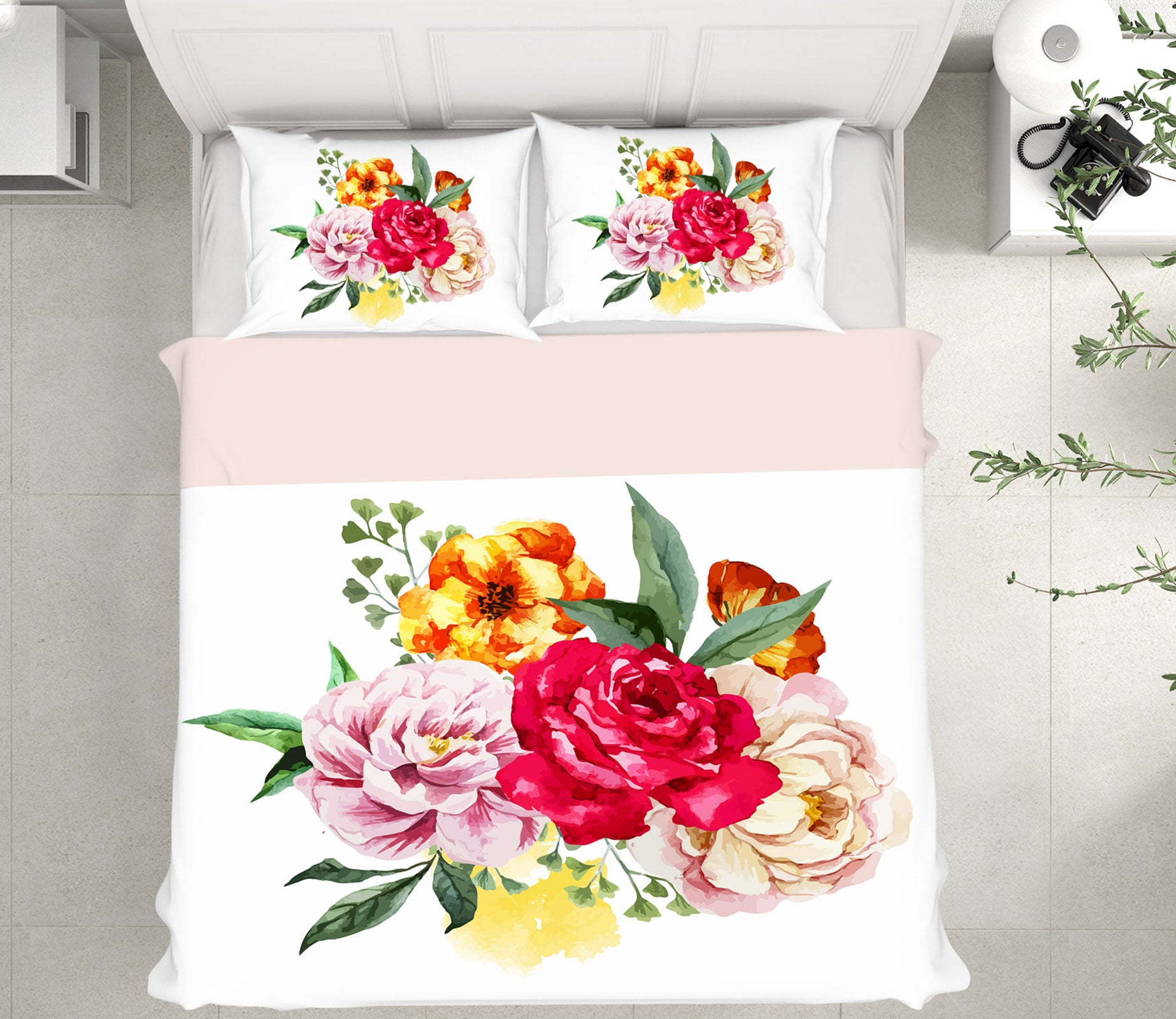 3D Flowers 58205 Bed Pillowcases Quilt