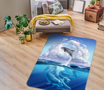 3D Dolphonic Symphony 1006 Jerry LoFaro Rug Non Slip Rug Mat Mat AJ Creativity Home 