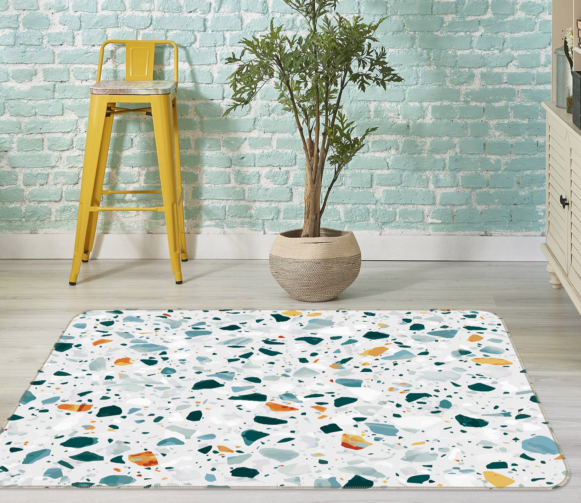 3D Stone Broken Pattern 25228 Non Slip Rug Mat