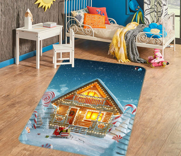 3D Snow House 55041 Christmas Non Slip Rug Mat Xmas