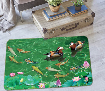 3D Fish Mandarin Duck 30218 Non Slip Rug Mat