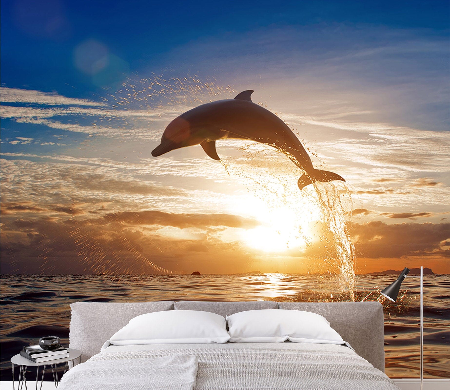 3D Dolphin Diving 107 Wall Murals Wallpaper AJ Wallpaper 2 