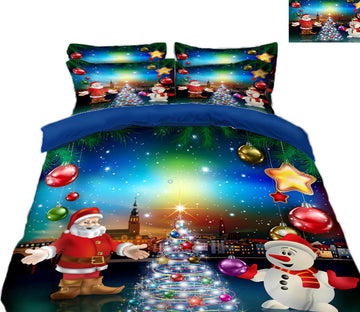 3D Santa Snowman 45105 Christmas Quilt Duvet Cover Xmas Bed Pillowcases