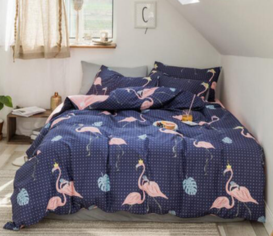 3D Flamingo Leaves 20222 Bed Pillowcases Quilt