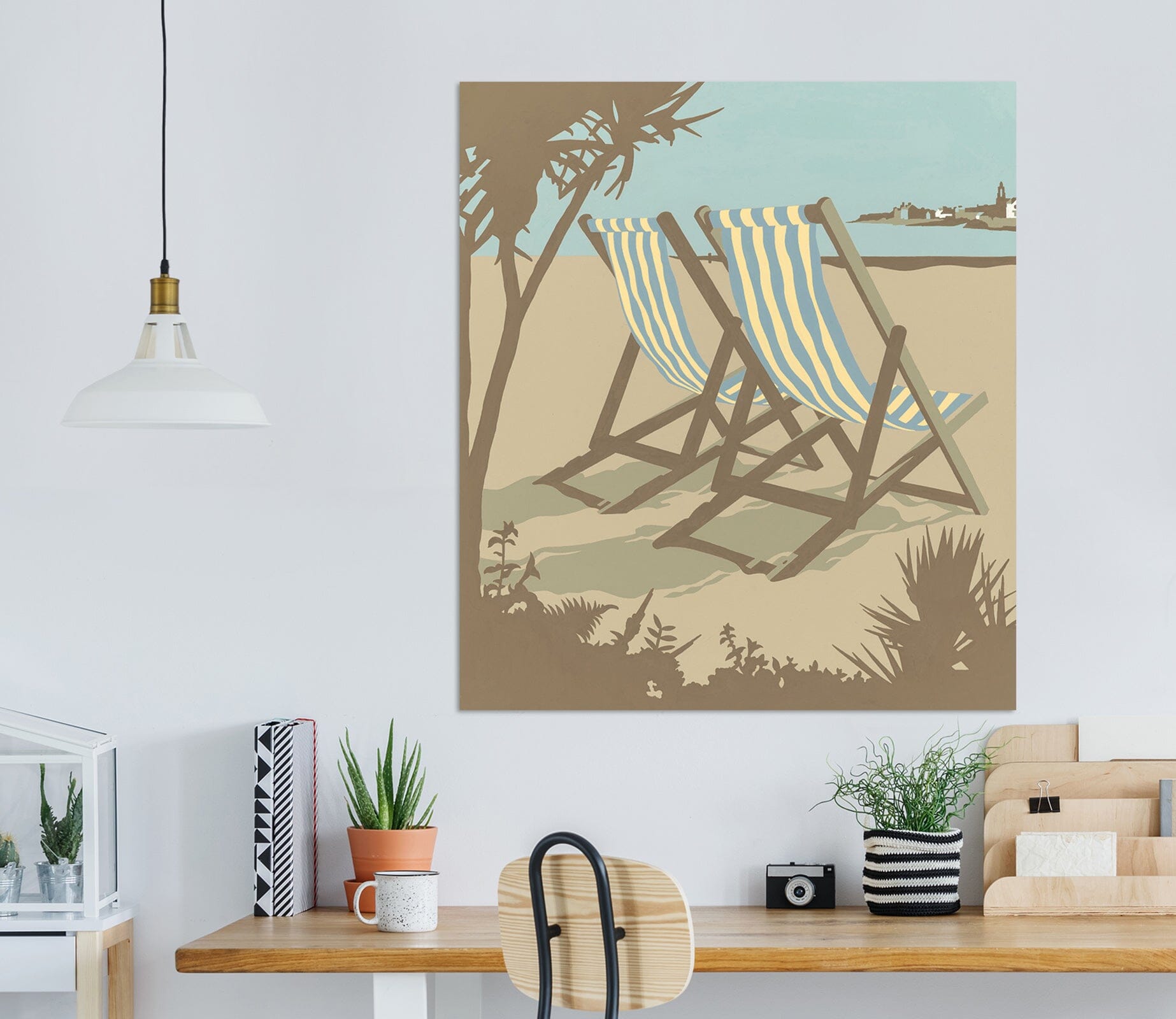 3D Swanage Deckchairs 072 Steve Read Wall Sticker Wallpaper AJ Wallpaper 2 