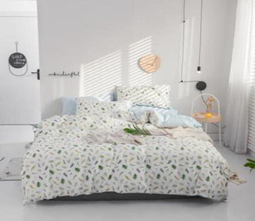 3D Green Leaves 15135 Bed Pillowcases Quilt