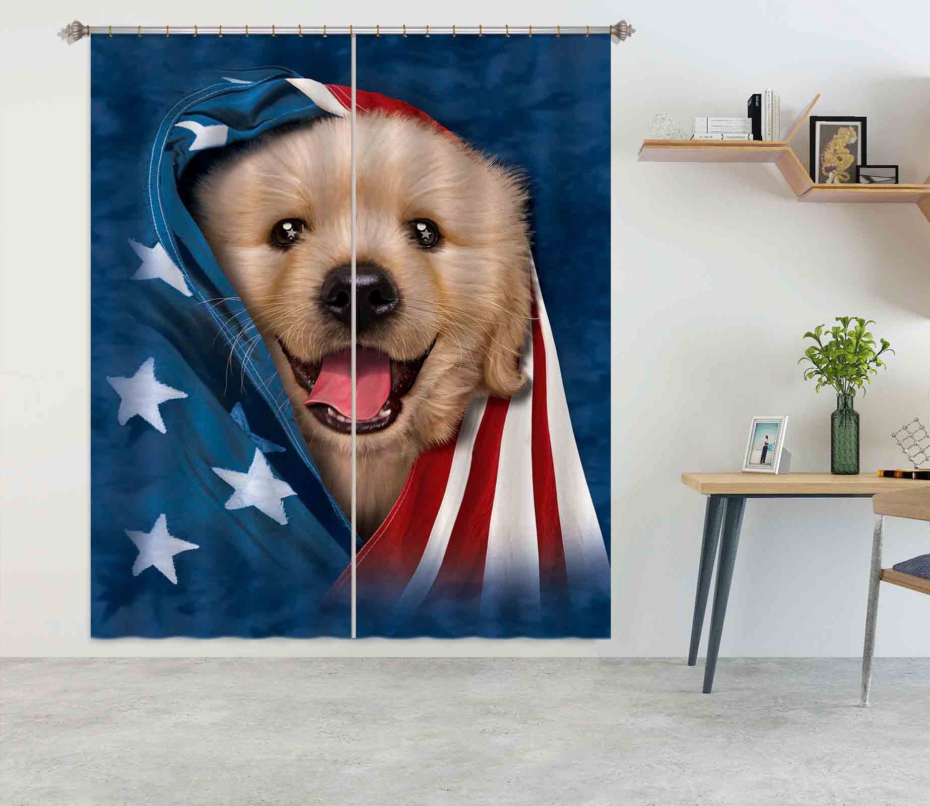 3D Cute Dog 001 Vincent Hie Curtain Curtains Drapes Curtains AJ Creativity Home 