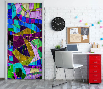 3D Multicolored Blocks 25147 Door Mural