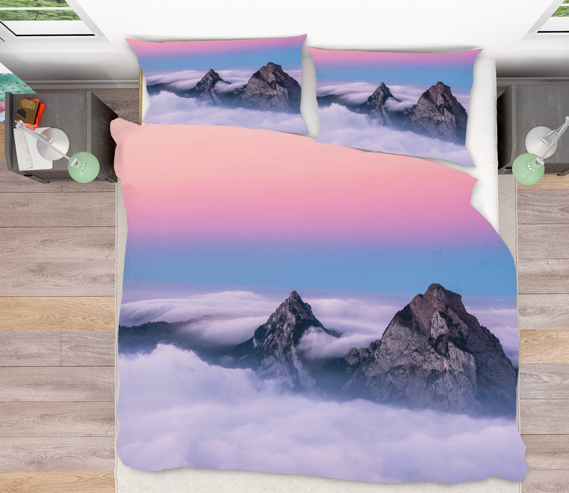 3D Mountain Cloud 63180 Bed Pillowcases Quilt