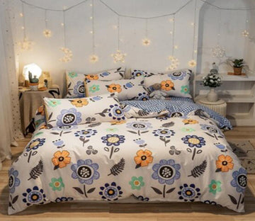 3D Blue Flowers 40306 Bed Pillowcases Quilt