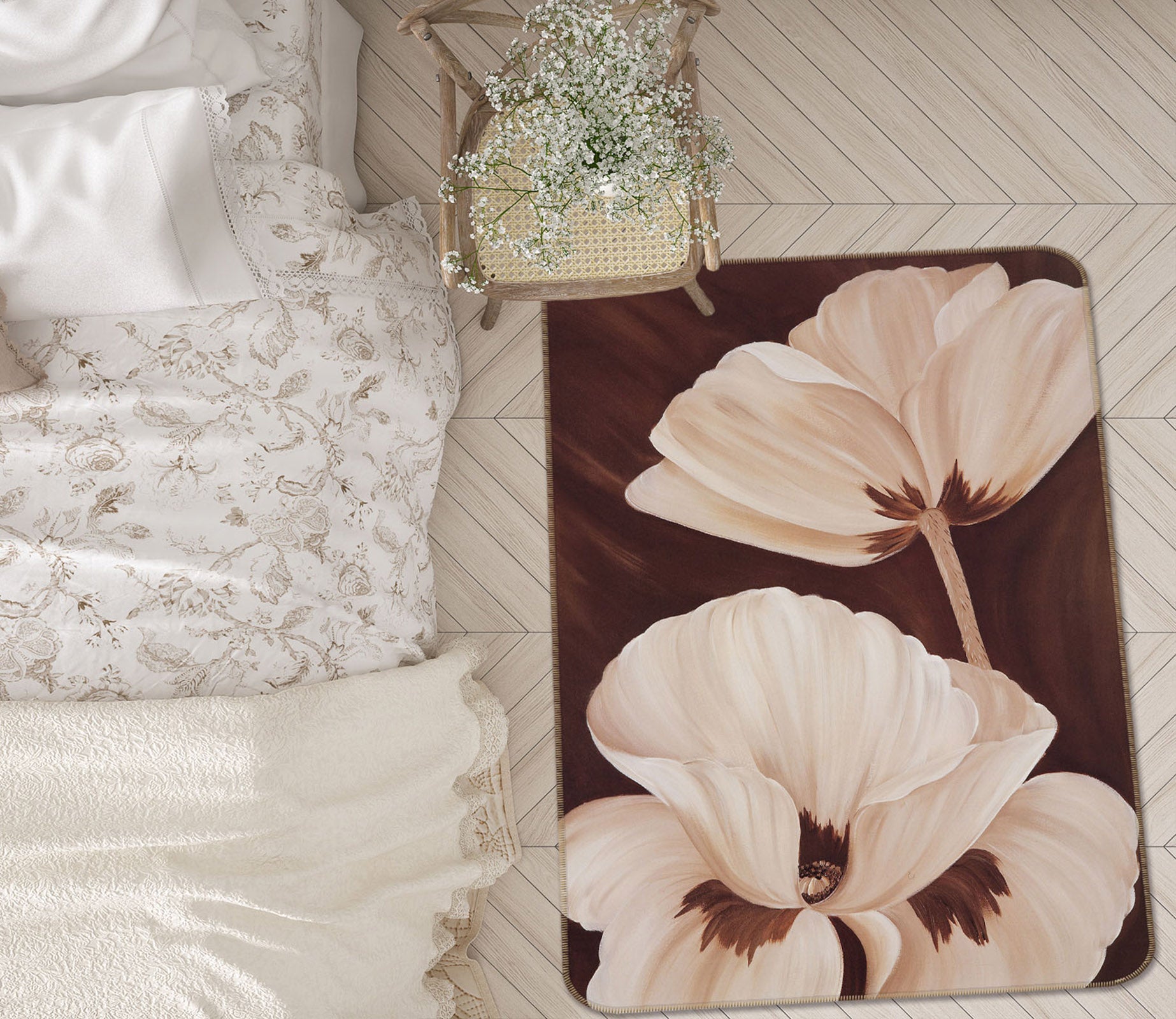 3D Flowers 33180 Non Slip Rug Mat
