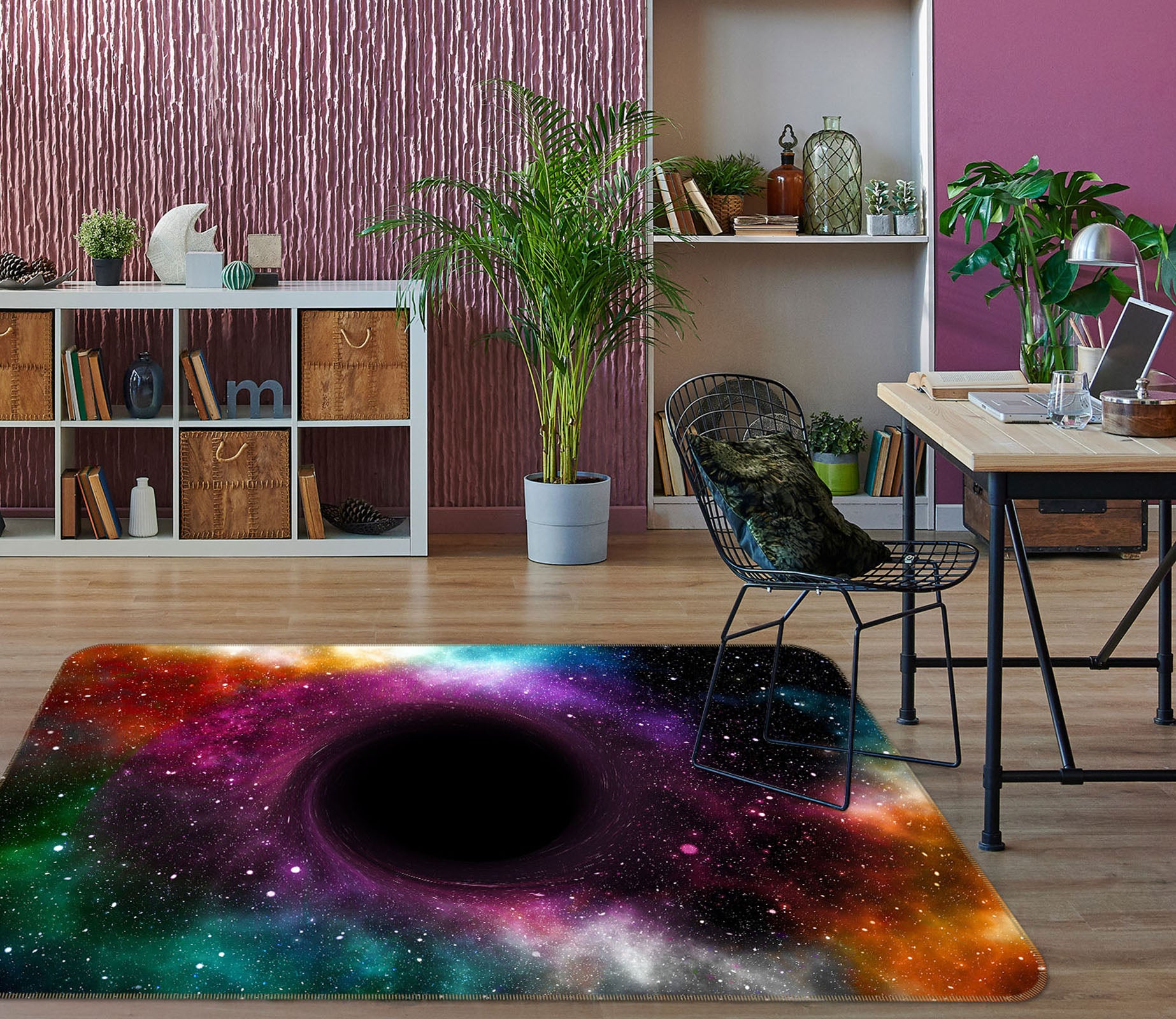 3D Colorful Black Hole 36107 Non Slip Rug Mat