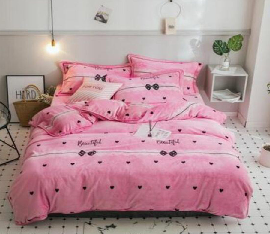 3D Heart Pattern 30255 Bed Pillowcases Quilt