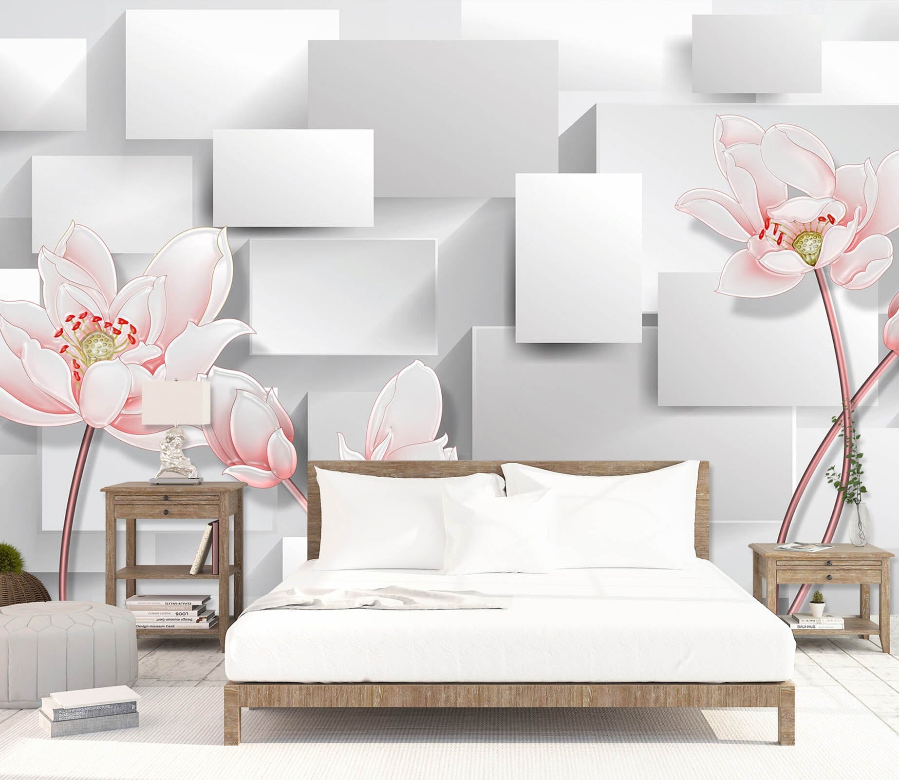 3D Simple Flowers 1525 Wall Murals Wallpaper AJ Wallpaper 2 
