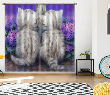 3D Cute Kitten 9074 Kayomi Harai Curtain Curtains Drapes