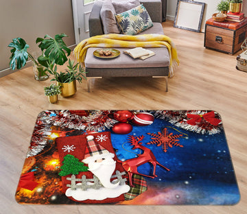 3D Santa Claus 55025 Christmas Non Slip Rug Mat Xmas
