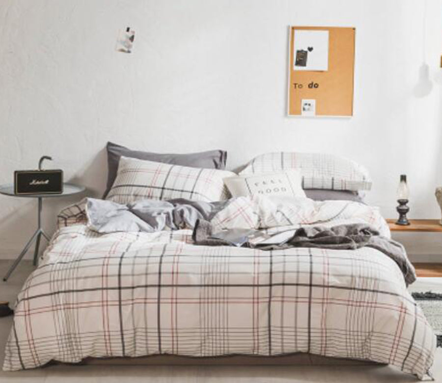3D White Grid 30226 Bed Pillowcases Quilt