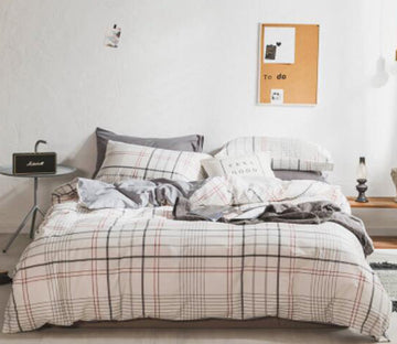 3D White Grid 30226 Bed Pillowcases Quilt