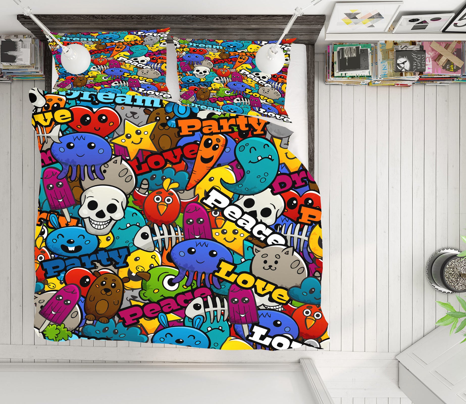 3D Colorful 60051 Bed Pillowcases Quilt