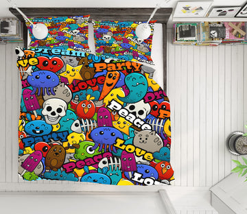 3D Colorful 60051 Bed Pillowcases Quilt