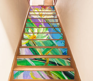 3D White Flower 2163 Skromova Marina Stair Risers