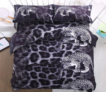 3D Black And White Leopard 1140 Bed Pillowcases Quilt