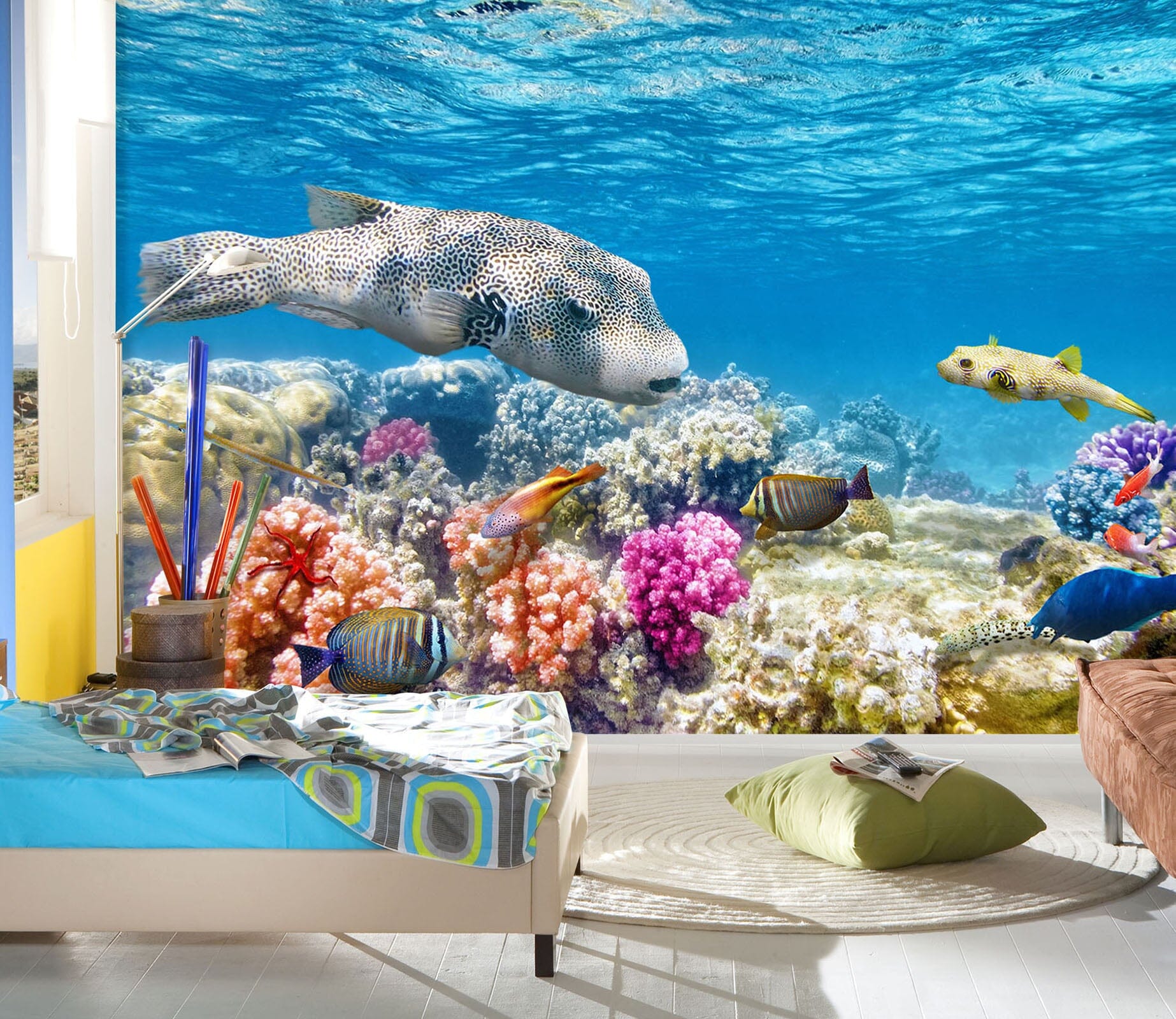3D Coral Fish 241 Wall Murals Wallpaper AJ Wallpaper 2 