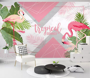 3D Pink Flamingo 1529 Wall Murals Wallpaper AJ Wallpaper 2 