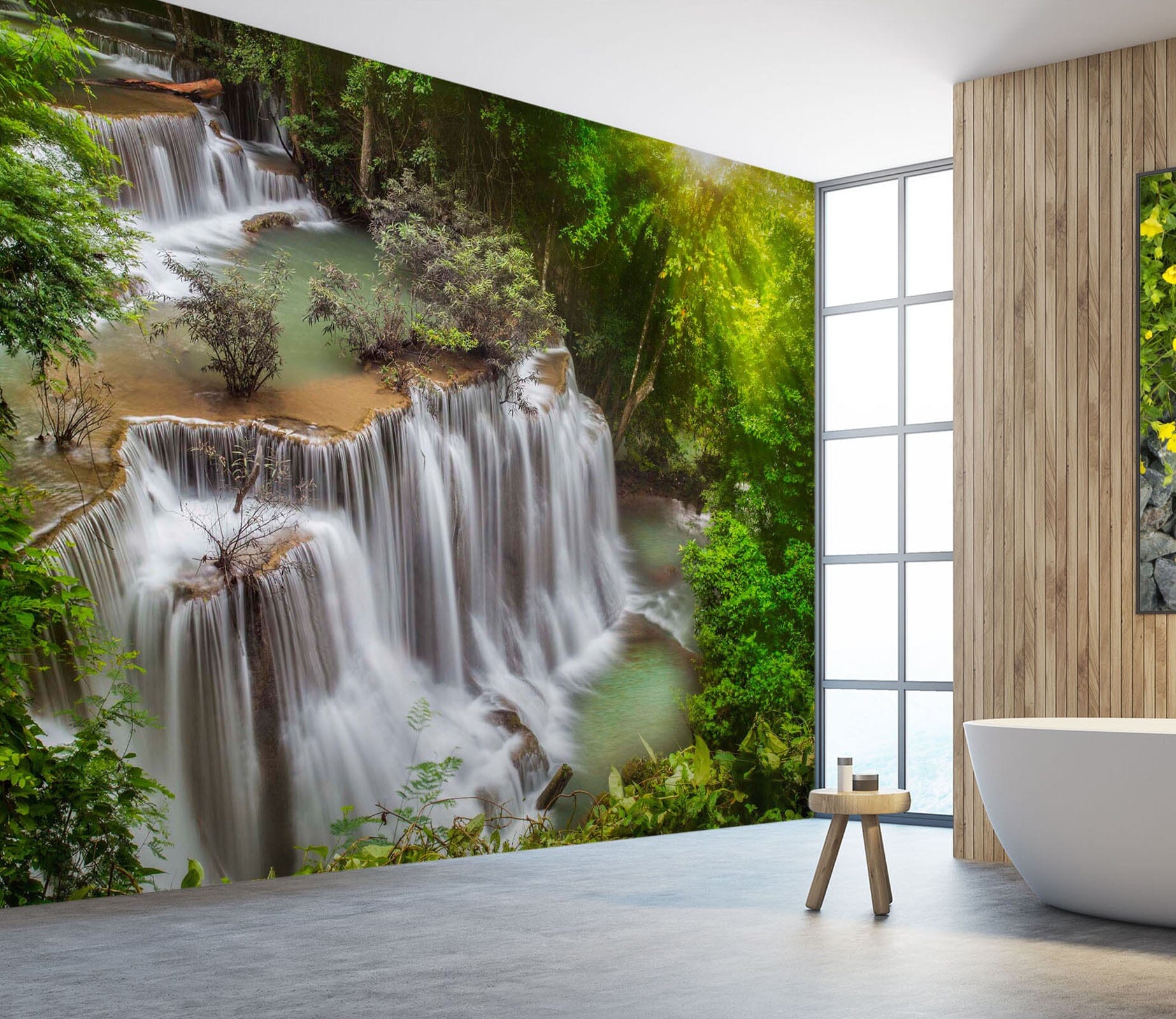 3D Waterfall Landscape 097 Wall Murals Wallpaper AJ Wallpaper 2 