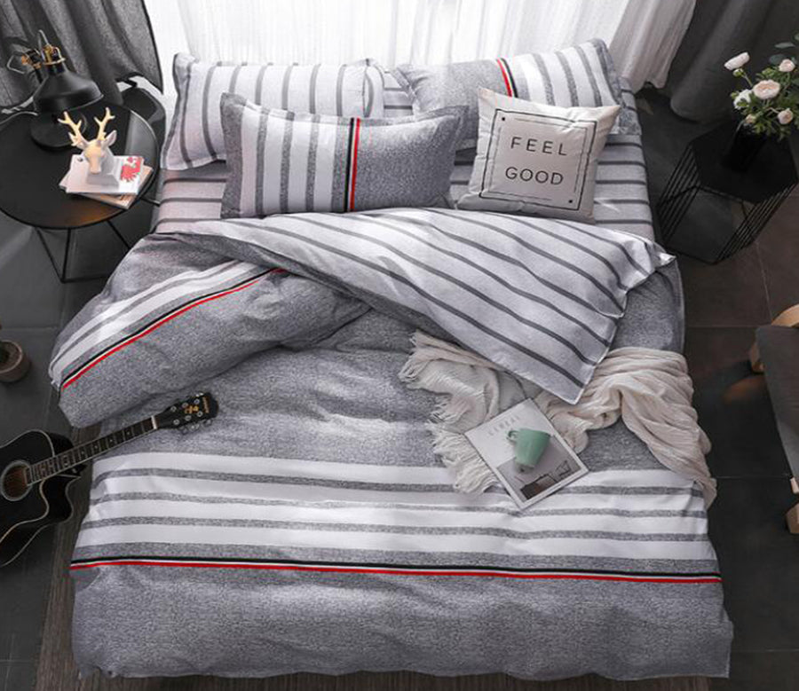 3D Gray Bars 12058 Bed Pillowcases Quilt
