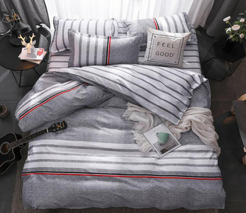 3D Gray Bars 12058 Bed Pillowcases Quilt