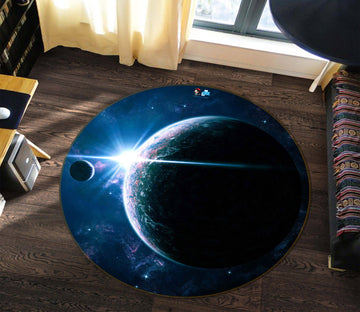 3D Space Planet 72297 Round Non Slip Rug Mat
