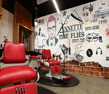 3D Signature Hairstyle 1459 Barber Shop Wall Murals Wallpaper AJ Wallpaper 2 