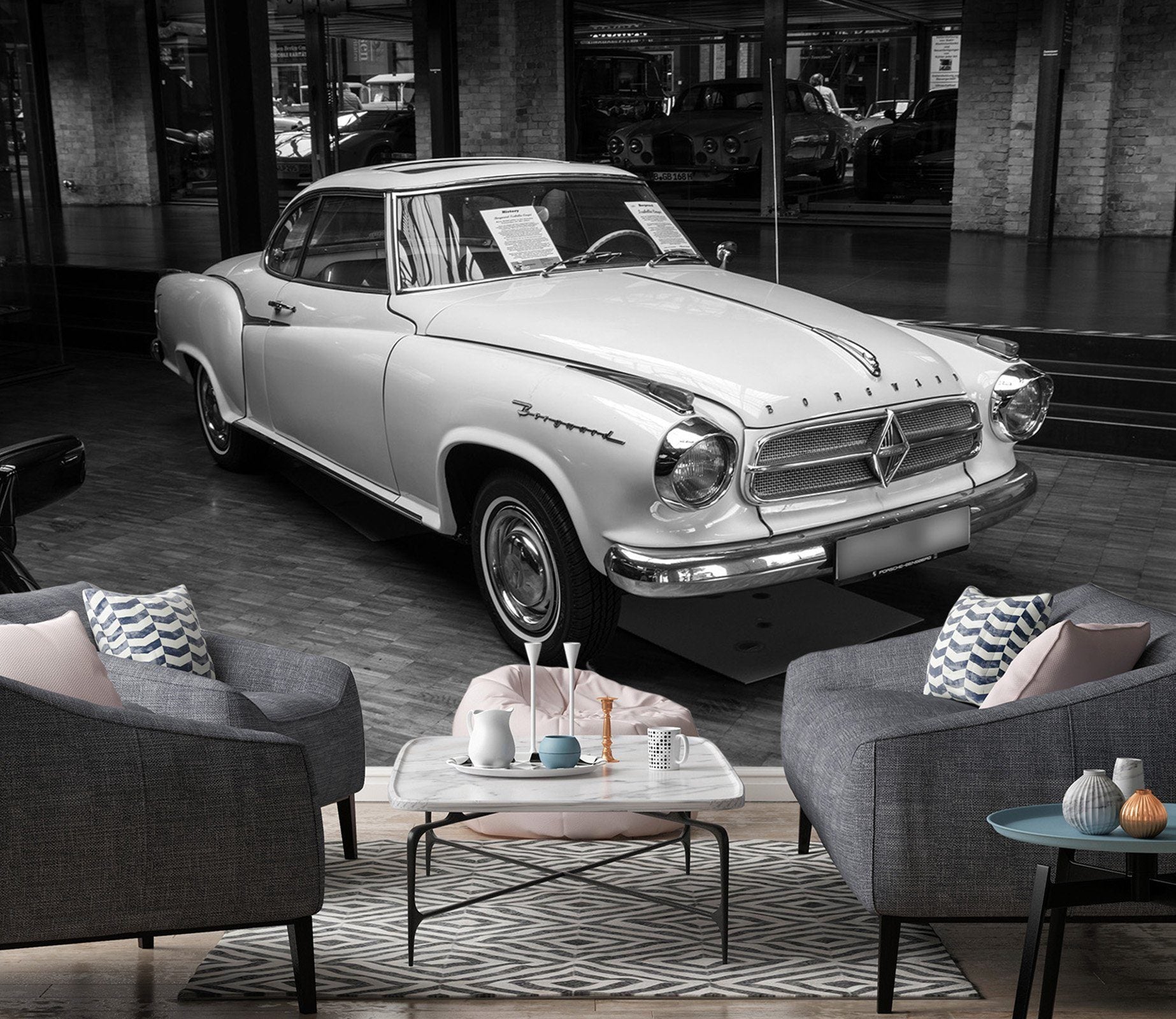 3D Atuo White 910 Vehicle Wall Murals Wallpaper AJ Wallpaper 2 